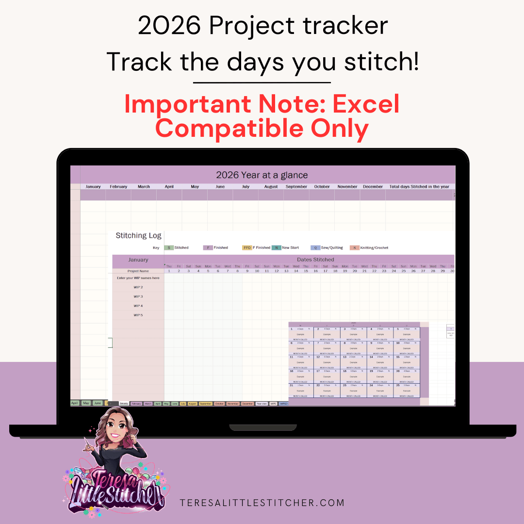 Excel Tracker tracking days 2026 Stitches 2026 project tracker by days